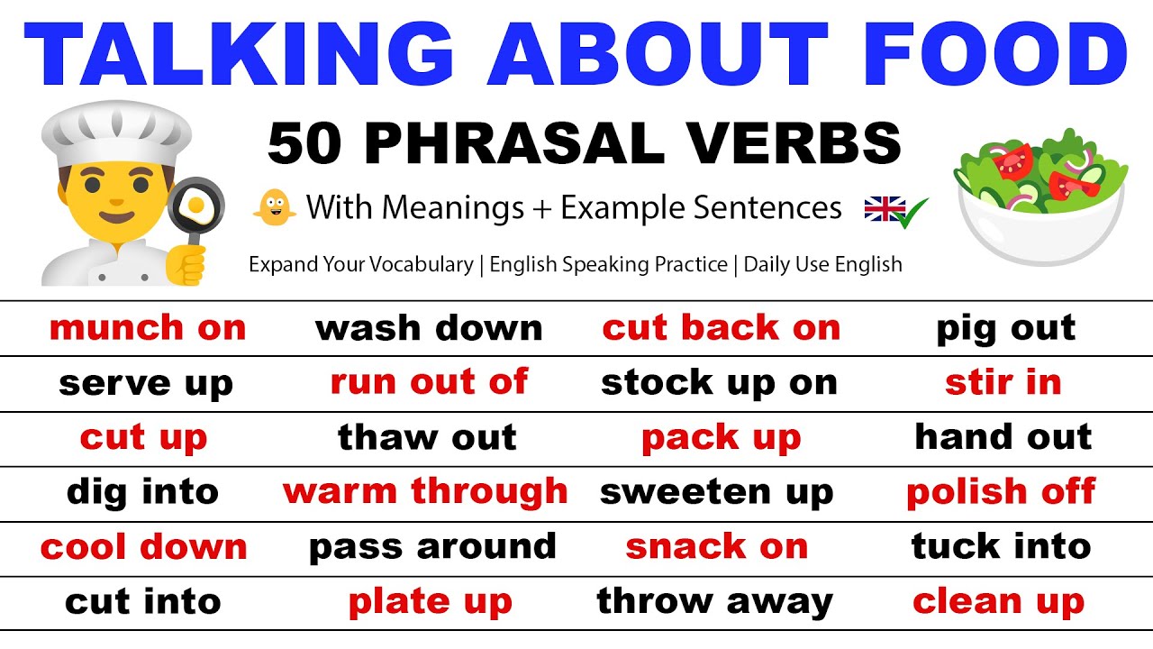 Talking About Food: 50 Phrasal Verbs to Speak English Like a Native!