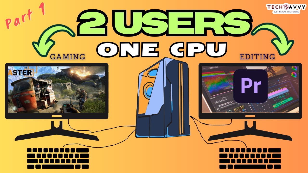 1 CPU 2 MONITOR 2 Keyboard 2 Mouse Dual PC #astermultiseat