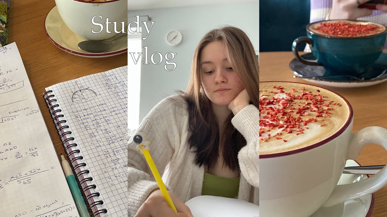 Study vlog | учёба в кофейне, корейский, математика и просто дни на каникулах