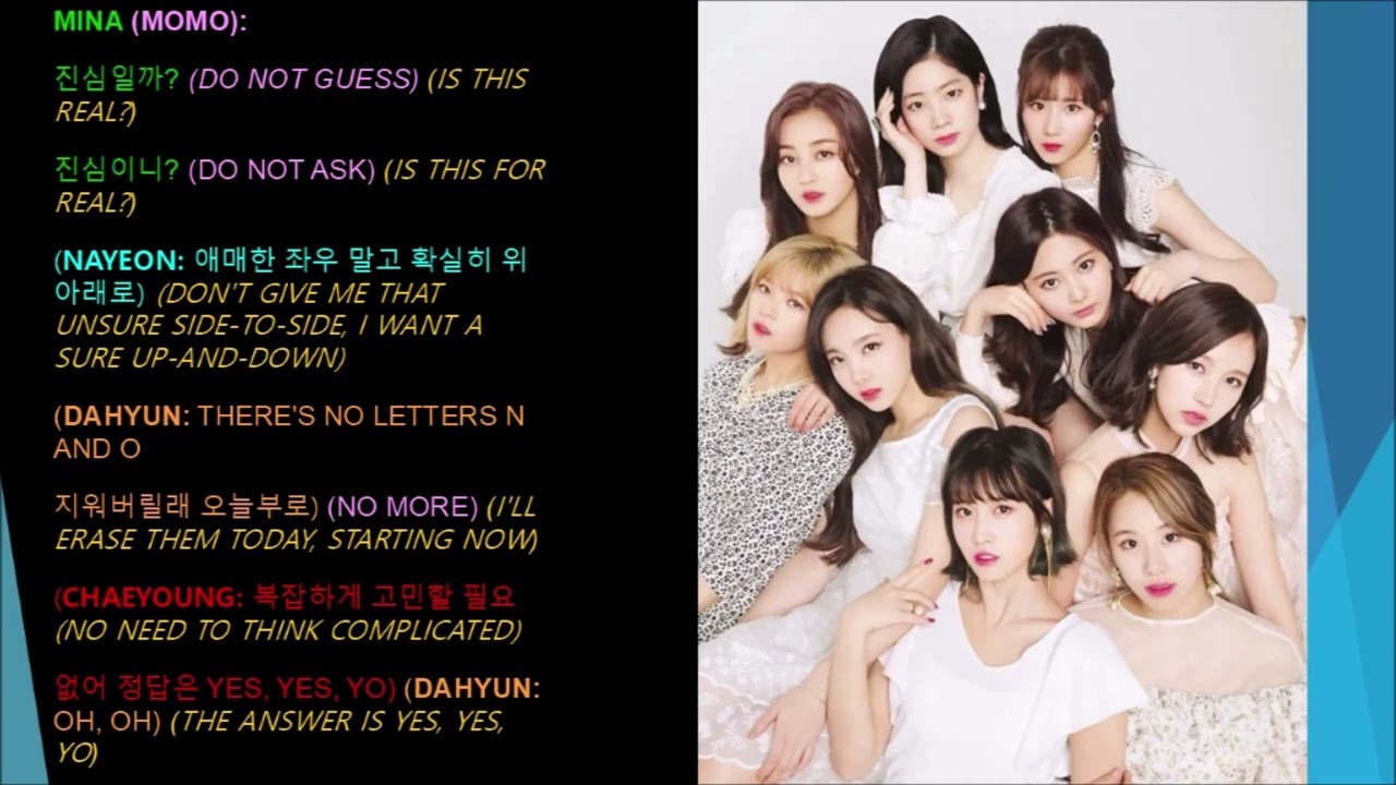 Yes Or Yes TWICE Lyrics