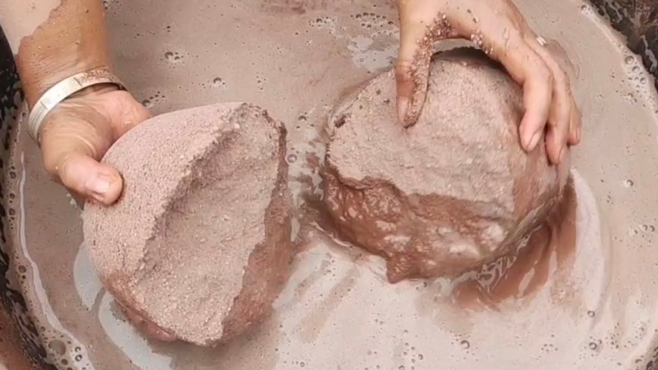 |ASMR| Soft dusty red sand cement dry+water💦 crumbling |sleepaid| |satisfying video|