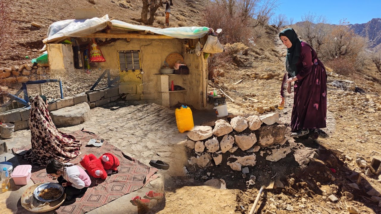 Fighting the cold: Renovating a cozy stone hut in the mountains