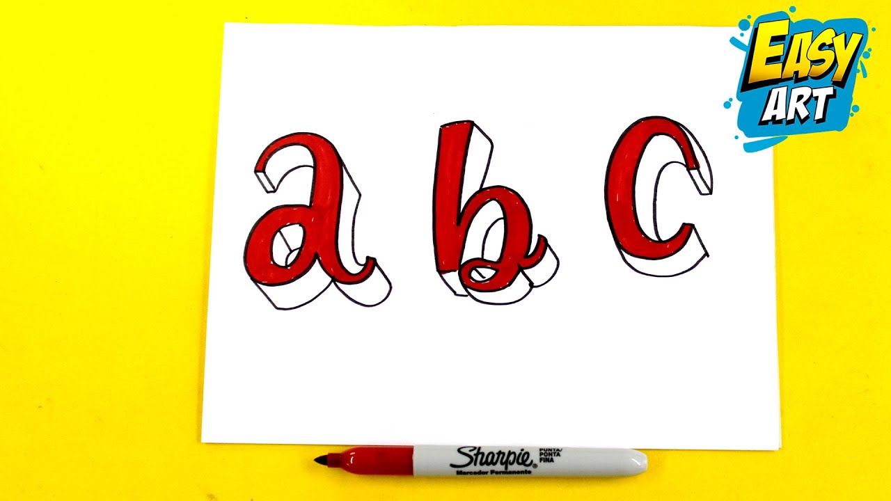✅ DIBUJOS en 3D ⭐Como Dibujar LETRAS ABC en 3D - How to Draw ABC LETTERS in 3D - Easy Art