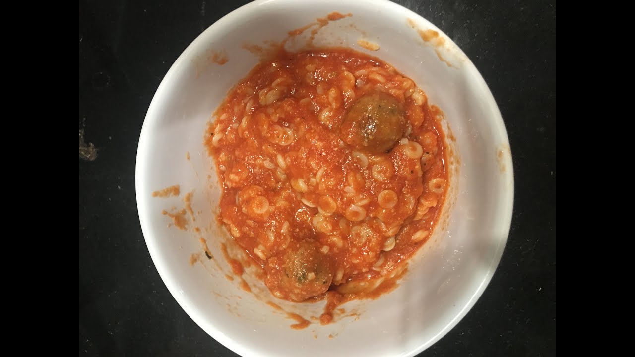 Vegan Spaghetti Os and Meatballs