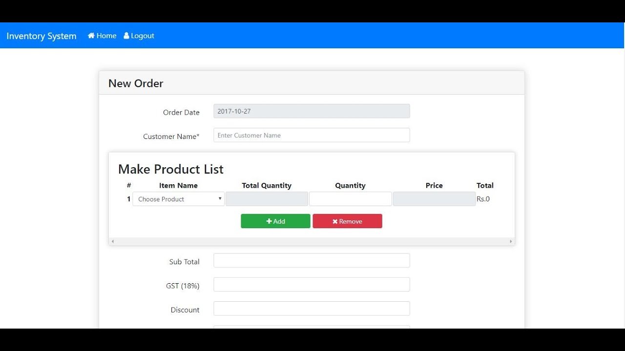 Inventory Management System using PHP, Mysqli, jQuery Ajax, Bootstrap