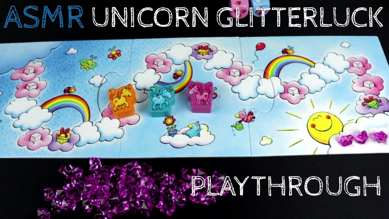 ASMR Solo Board Game Playthrough - Unicorn Glitterluck: Cloud Crystals (Whispering)