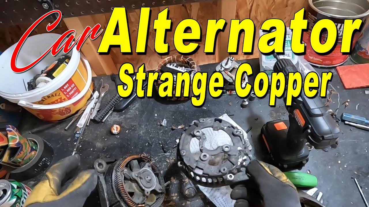 Dumpster Diving Find, Processing a Car Alternator of Copper  |  Strange Copper Windings