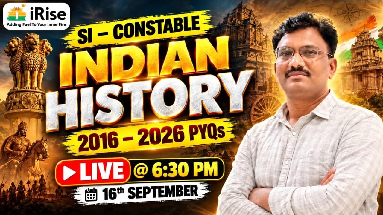 🔴 LIVE @ 06:30 PM 🔴 SI & CONSTABLE Indian History PYQs 🔥 | MOST IMPORTANT QUESTIONS
