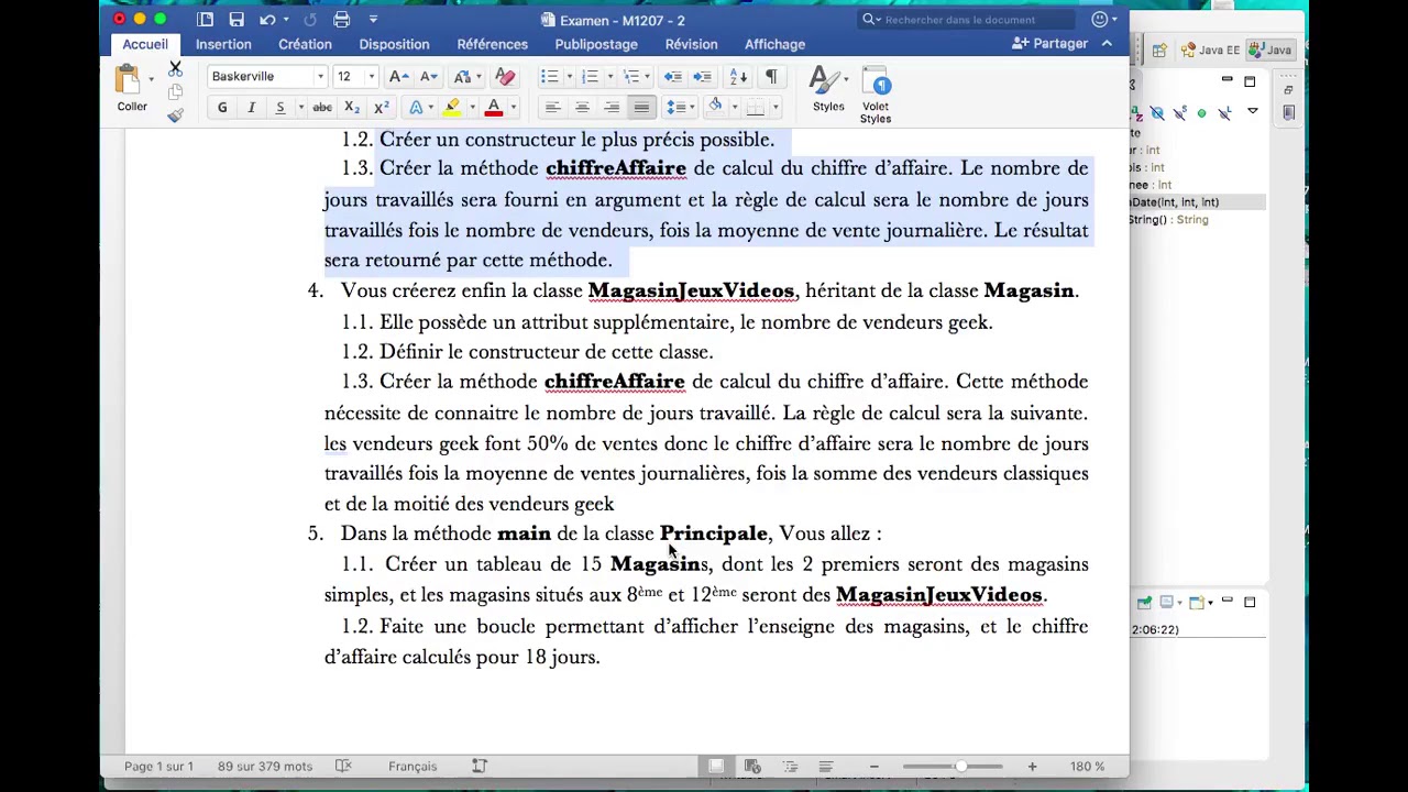Java : classes simples et agr&eacute;gation