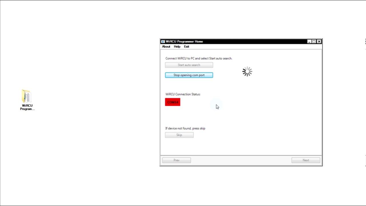 3.  WiRCU - No COM port found