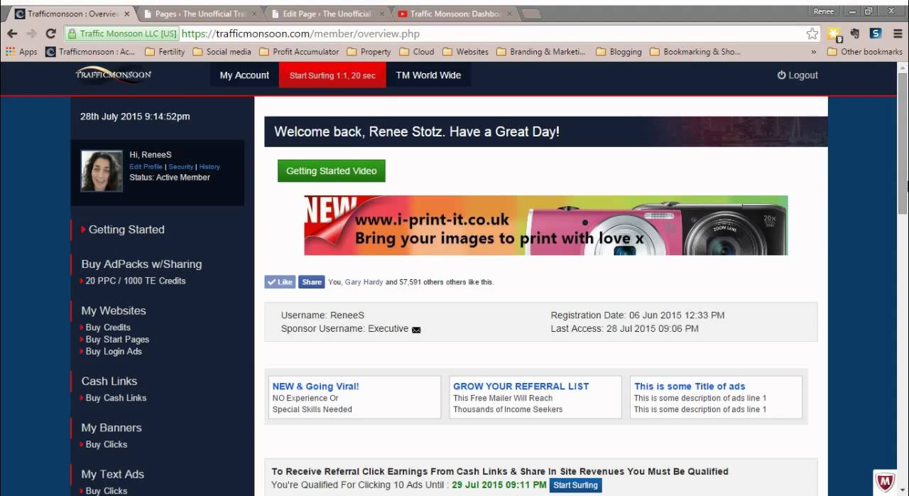 Traffic Monsoon:  Free vs Active Members - What's the Difference?