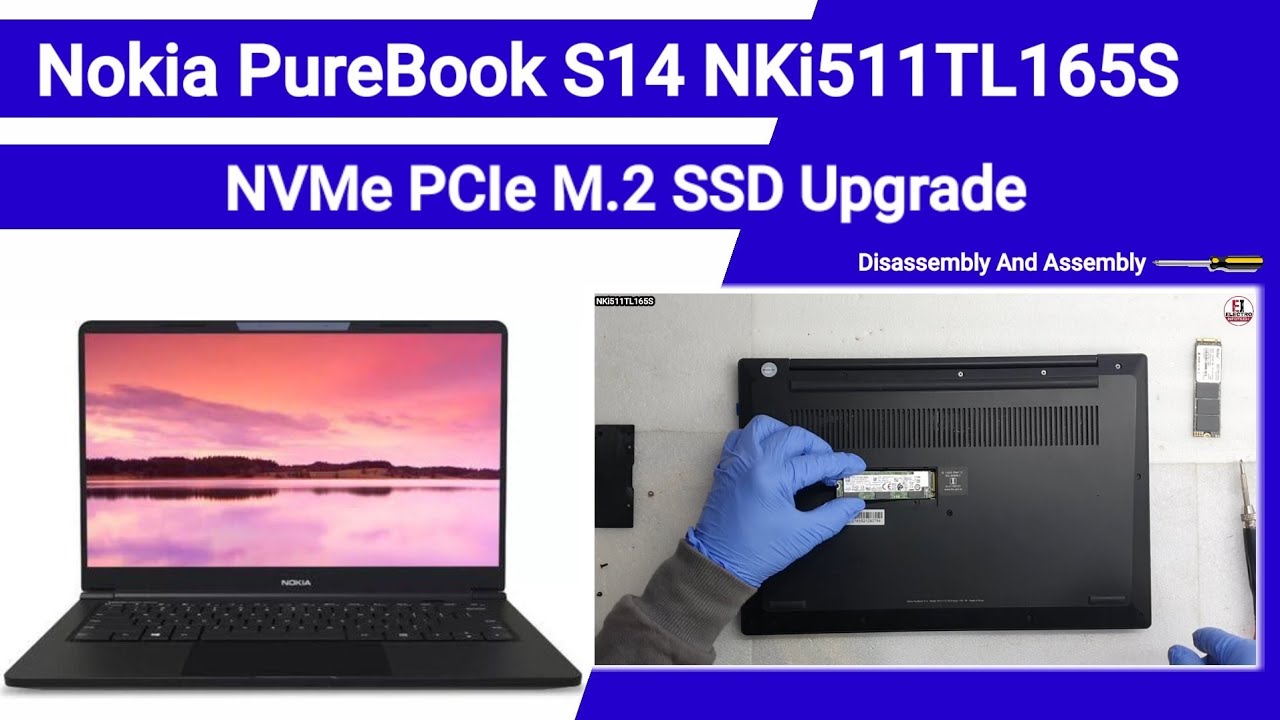 How To Upgrade NVMe M.2 SSD Nokia PureBook S14 NKi511TL165S / Disassembly And Assembly