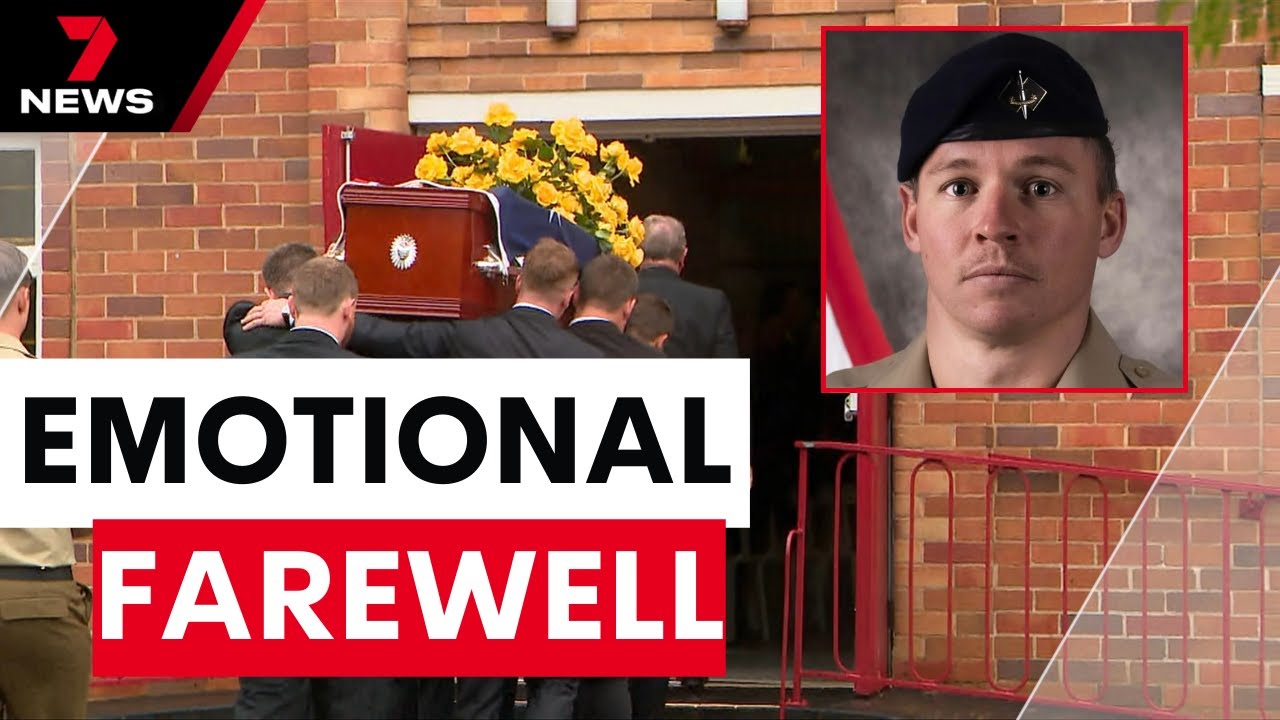 Lance Corporal Jack Fitzgibbon farewelled at emotional Cessnock funeral service | 7 News Australia