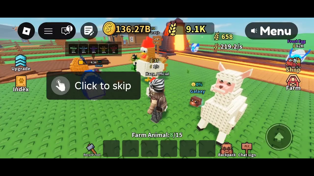 Roblox Feed and Farm Animal. (No Commentry)(part 1)