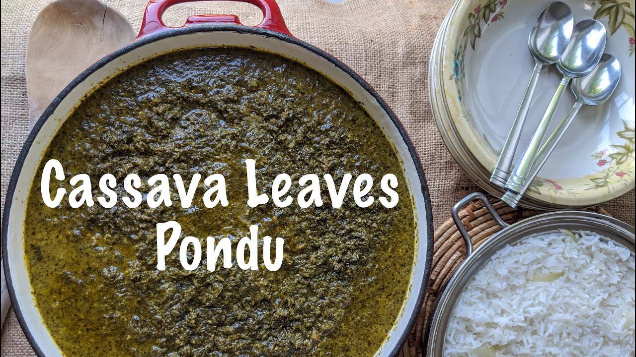 how to cook stewed cassava leaves (Pondu) with groundnut and canned fish #1