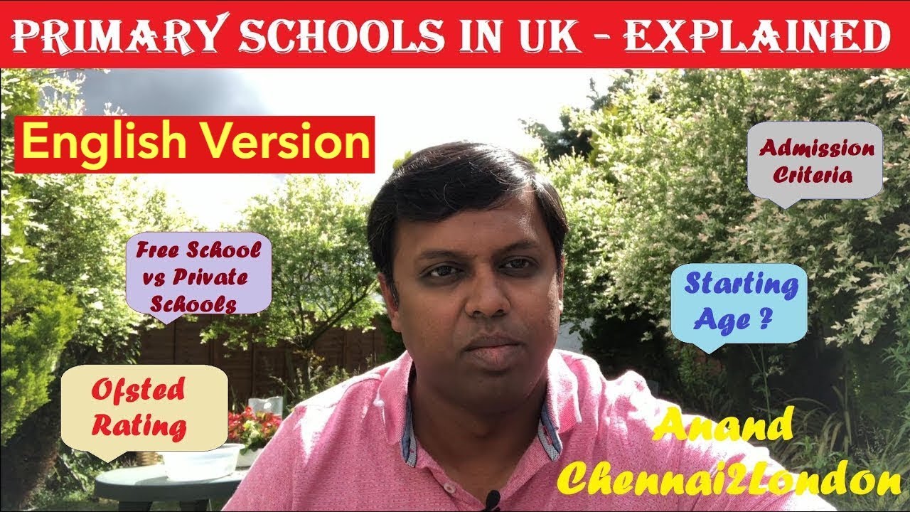 Primary Schools in UK Explained | English Version | Anand Chennai2London