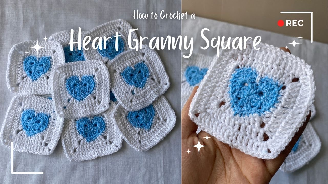 How to Crochet a Heart Granny Square for Beginners | Step-by-Step Tutorial with Written Pattern