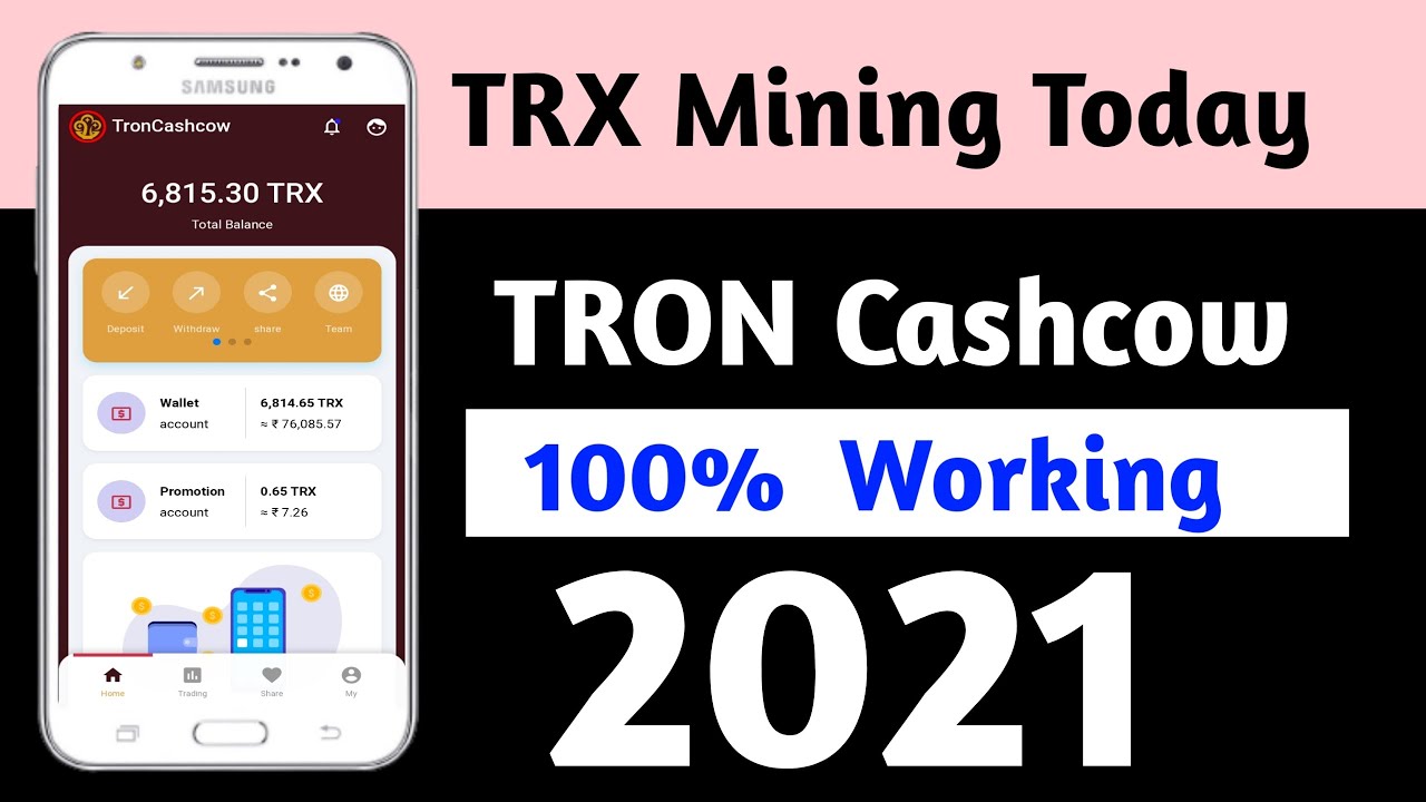 TRON Cashcow TRX Earning Site 2021 | New TRX Earning website | New TRX Earning App