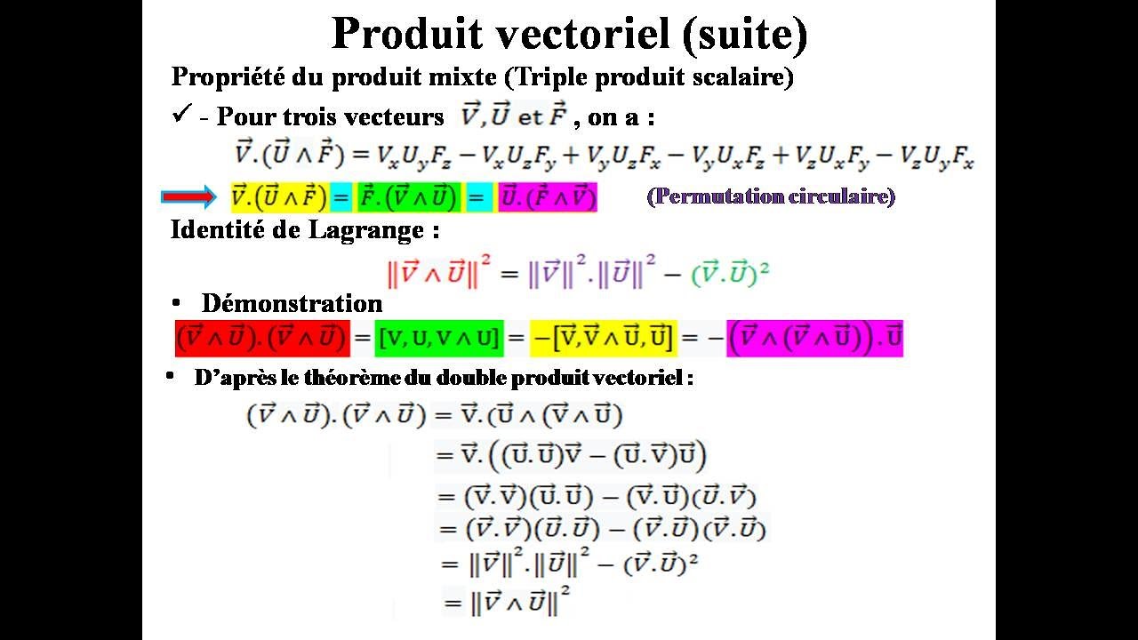 Produit  vectoriel  suite