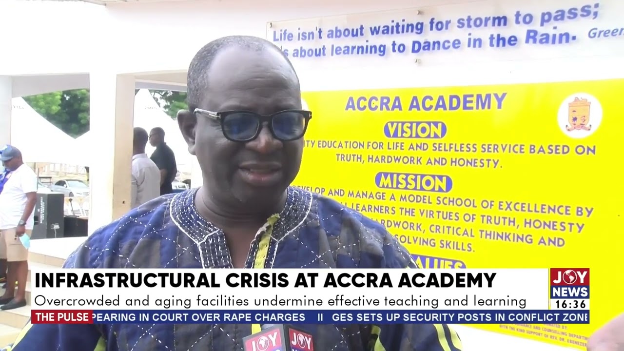 Overcrowded and aging facilities undermine effective teaching and learning at Accra Academy.