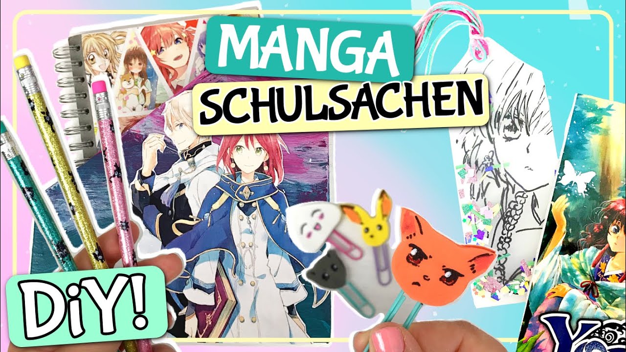 DiY Manga SCHULSACHEN selber machen 💖☀️ Ferien Diys gegen Langeweile + DiY ANIME School Supplies
