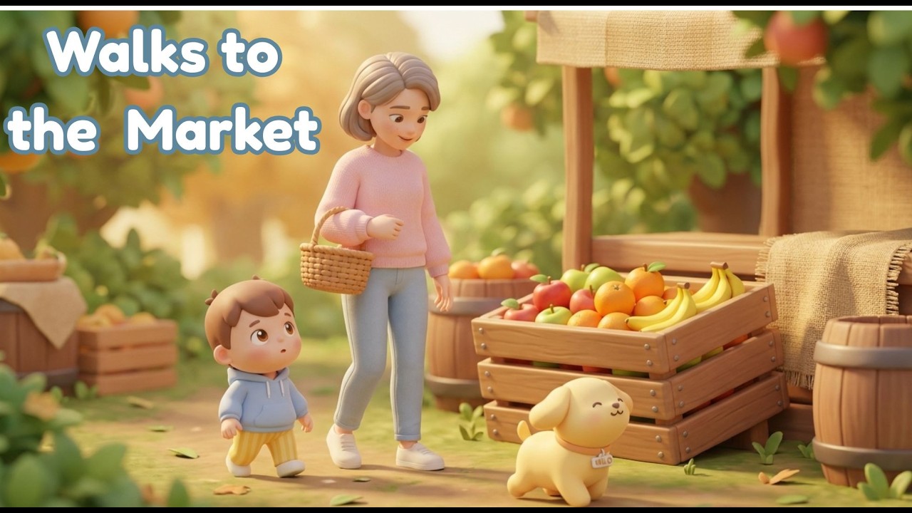 Leo Walks to the Little Market 🛍️ | First Community Experience | Everyday Learning for Toddlers