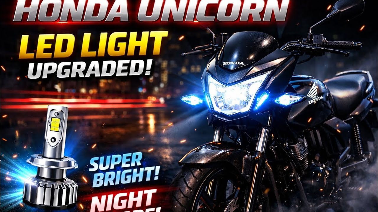 Finally Upgrading Lights💡of our Honda Unicorn 😍 What a throw 🫡