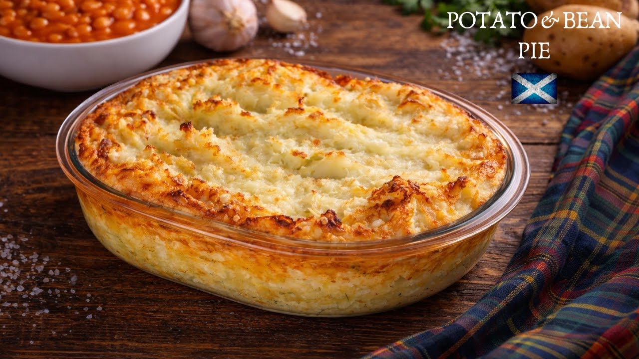 Пирог с сырным картофелем и печёной фасолью | Вкусный и простой рецепт