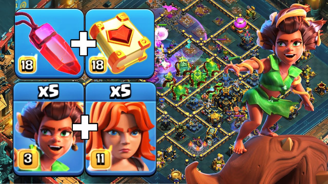 Hard Mode Strategy: In TH17 RC Charge Root Rider Valkyrie Wrecking Legend League Attacks!