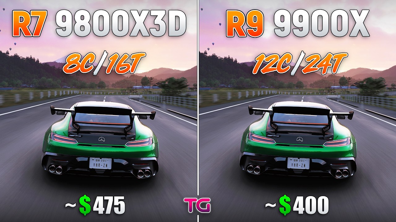 Ryzen 7 9800X3D vs Ryzen 9 9900X - Test in 10 Games : A Huge Difference