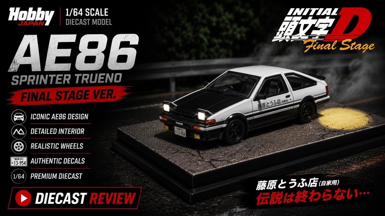 1:64 Scale Review - Hobby Japan Toyota AE86 Spinter Trueno (Initial D Final Stage version)