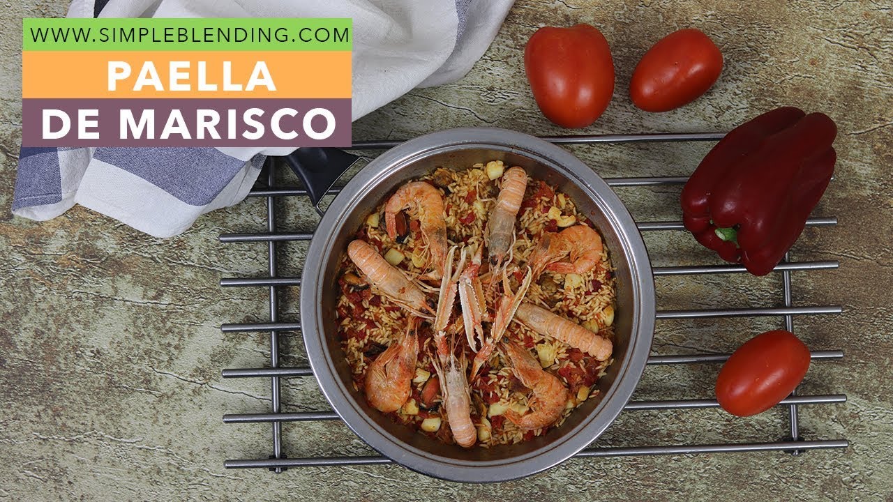 PAELLA DE MARISCO | Arroz con marisco | Paella marinera saludable
