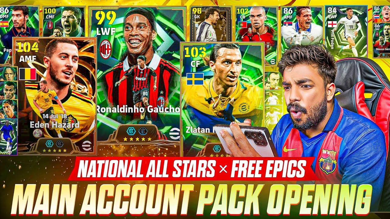 MAIN ACCOUNT PACK OPENING 🤯🔥 || NATIONAL ALL STARS &times; FREE EPIC || എന്നോട് ഈ ചതി വേണ്ടായിരുന്നു 🥲💔.