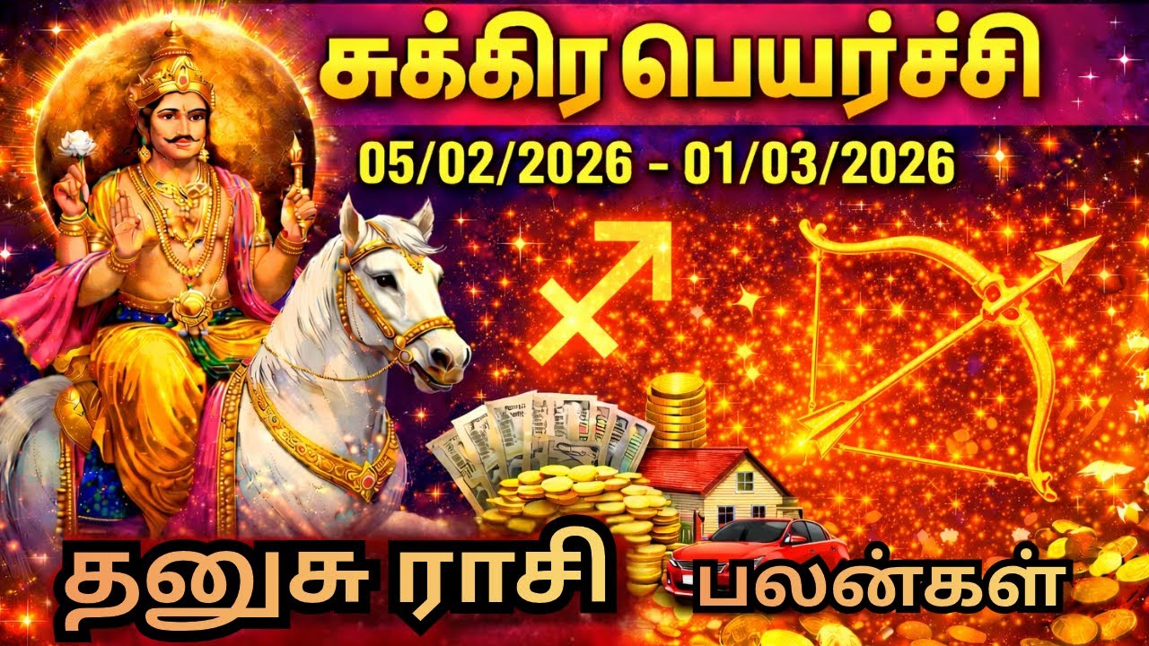 சுக்கிரன் பெயர்ச்சி Feb 05 முதல் Mar 01 வரை | தனுசு ராசி பலன் | Sukran Peyarchi Dhanusu