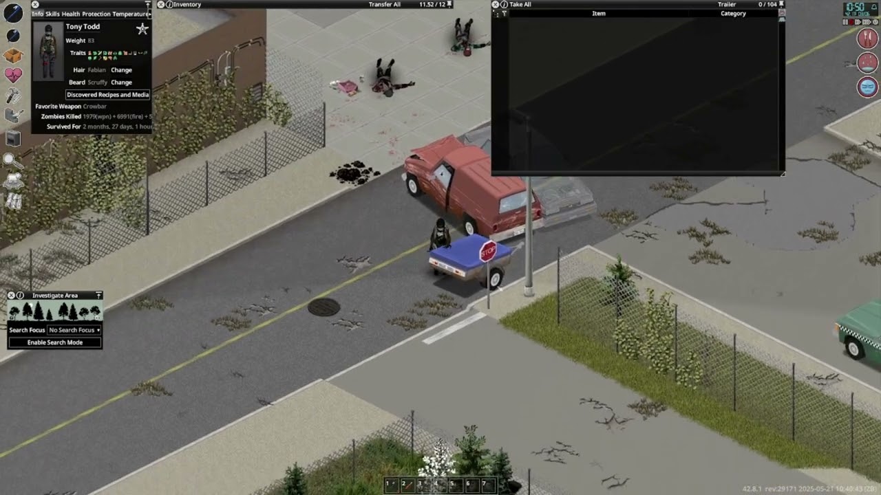 Tony Todd Tried To Survive Project Zomboid's CDDA Challenge In Build 42 (Part 38)