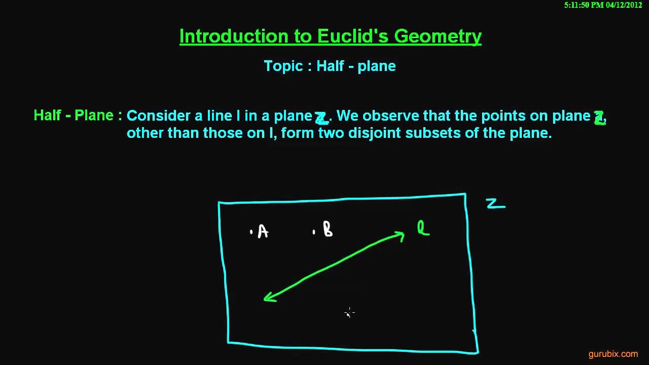 Half   plane  Introduction to Euclid's Geometry   Math Less