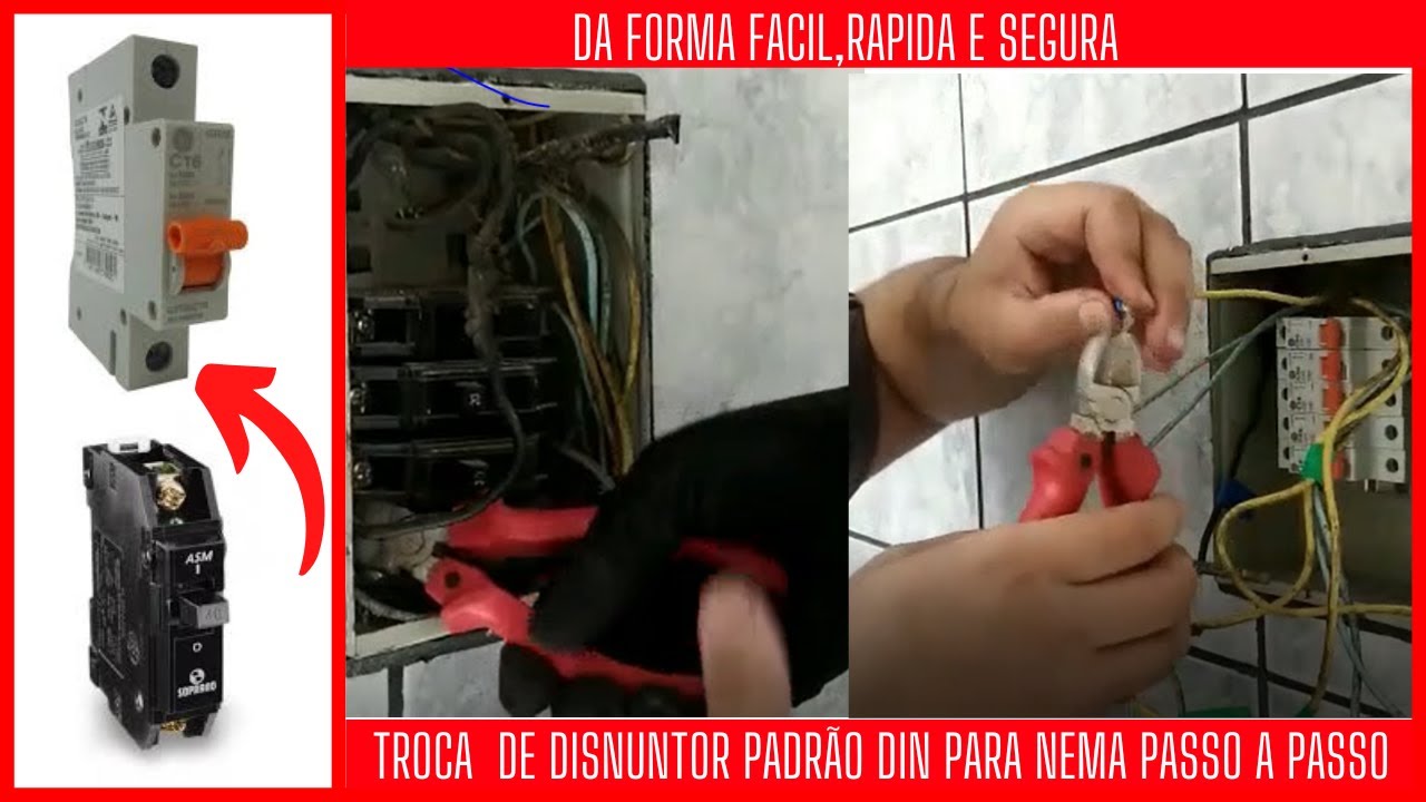 Como adaptar  disjuntor nema para din no quadro.