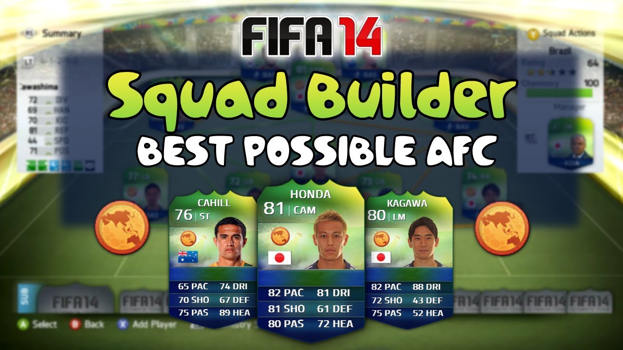 Best Possible AFC Ft. Cahill, Honda & Kagawa! - FIFA 14 Ultimate Team World Cup Squad Builder