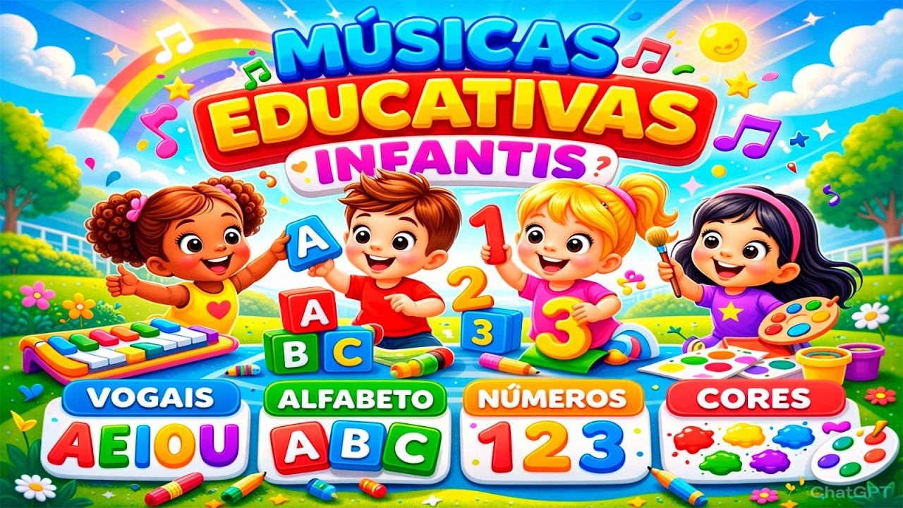 MÚSICAS EDUCATIVAS INFANTIS 🎶 | Vogais, Alfabeto, Números e Cores para Crianças