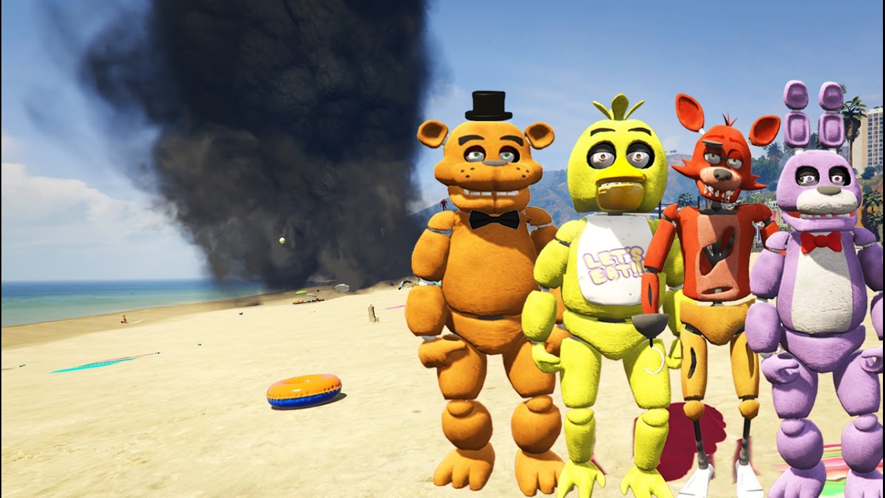 ANIMATRONICS vs MASSIVE TORNADO! (GTA 5 Mod FNAF Funny Moments)