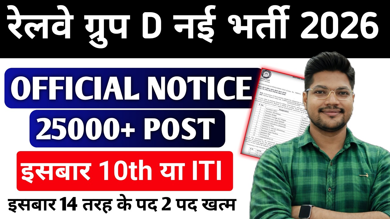Railway Group D New Vacancy 2026-27 | RRB Group D Official Letter Released