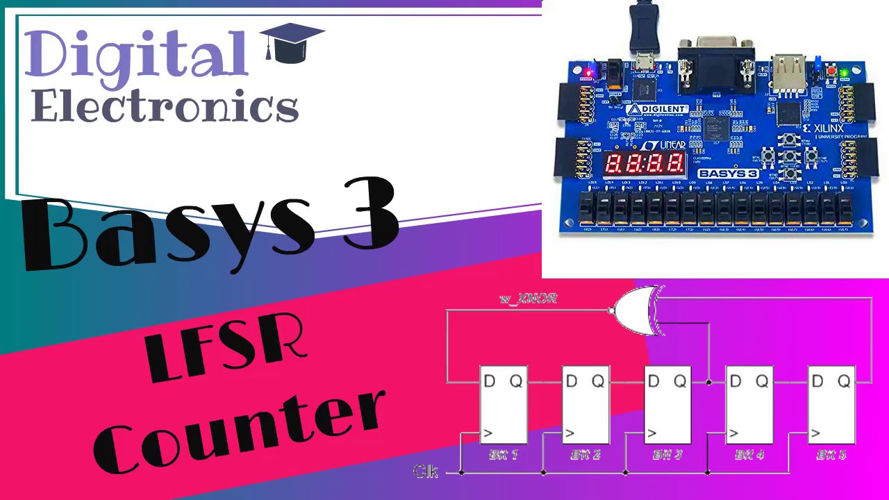 #12 LFSR Counter Implementation on Basys 3 FPGA Board | Verilog | Step-by-Step Instructions