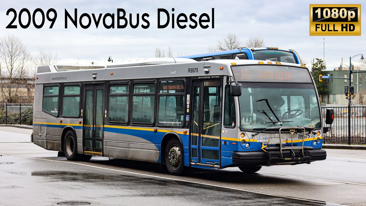 [HD] TransLink 2009 NovaBus LFS Diesel R9575 Route 601 (Highway Run) 