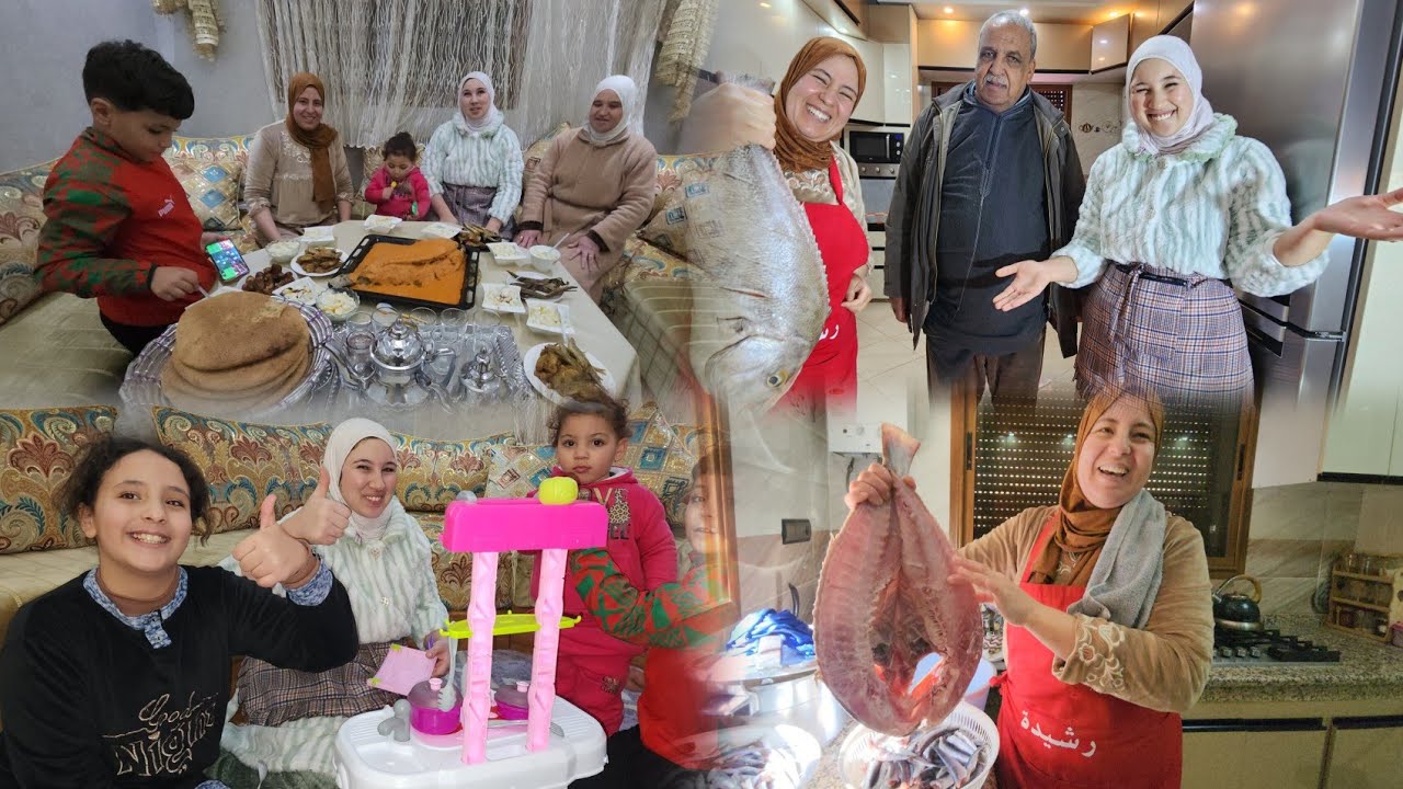 صمنا كاملين وحفصة صايبات لينا حوتة فالفرن على طريقة طباخات الكبار😍
