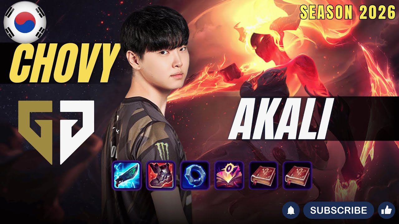 GEN Chovy AKALI vs TALON Mid - Patch 26.2 KR Ranked | lorlec