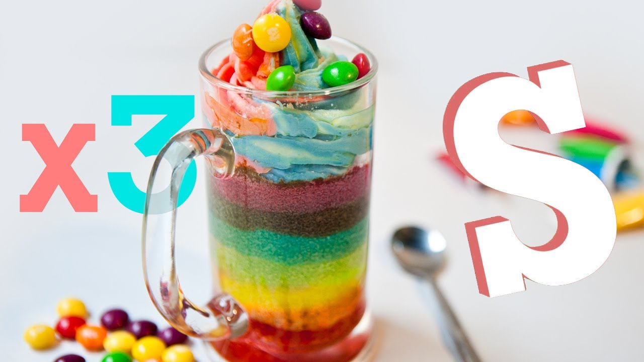 DIY RAINBOW CAKE IN A CUP!! | Sorted Food