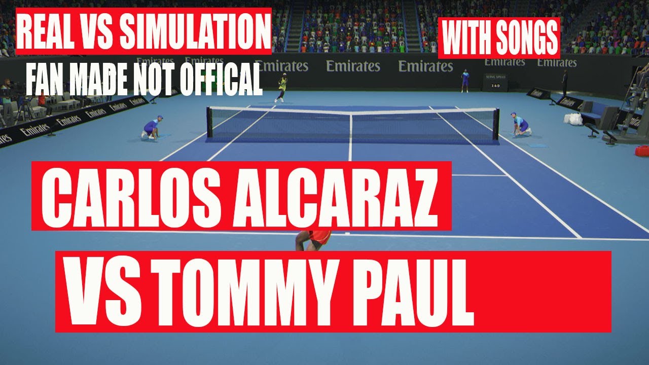Australian Open | Carlos Alcraz   vs Tommy Paul  | [25 Jan 2026] | Real VS Simulation