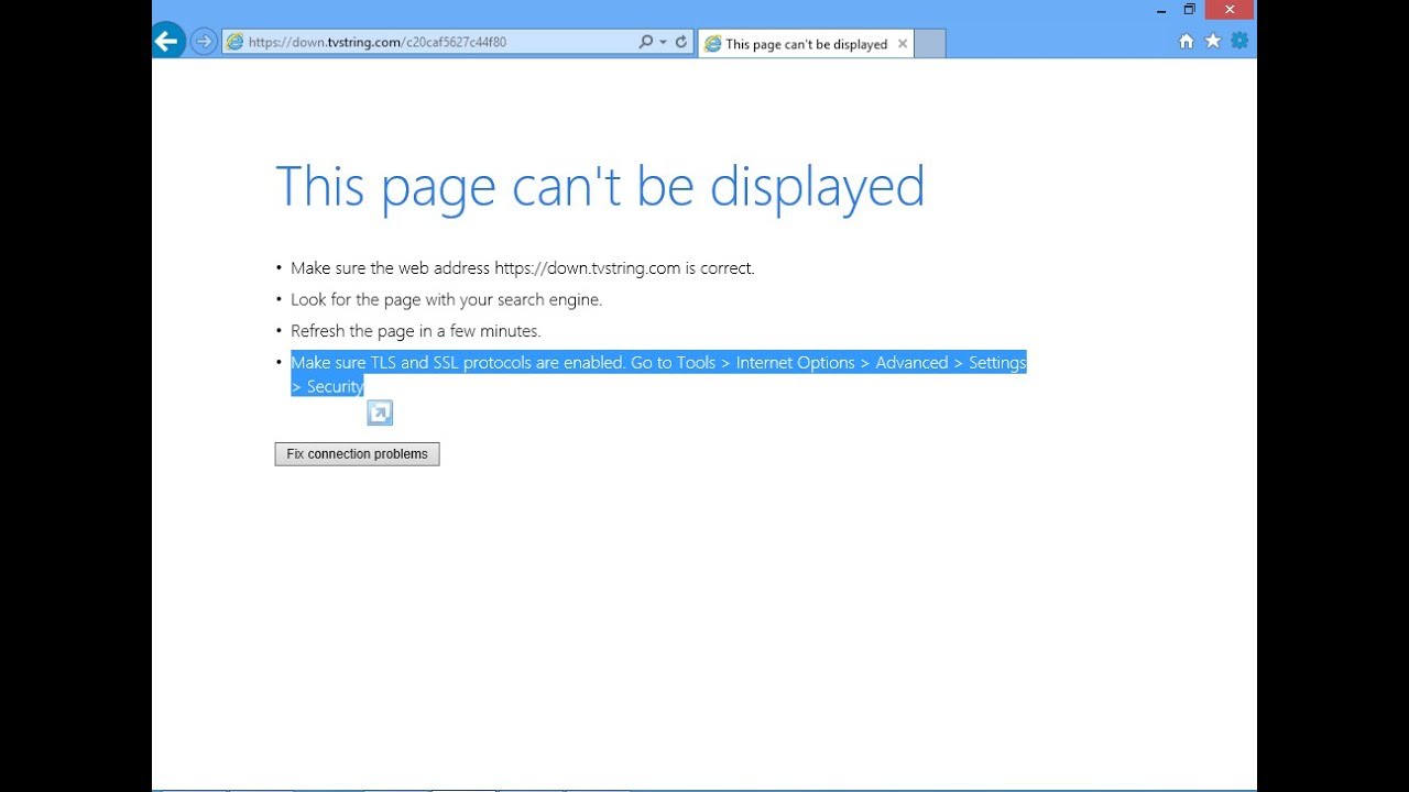 How Enabled tls and ssl Protocols on Internet Explorer