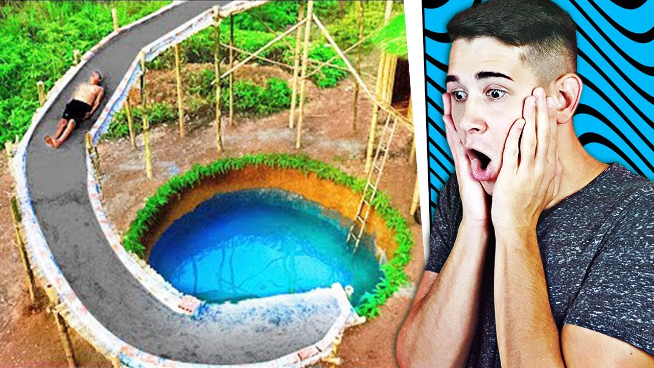 HE MADE UNBELIVEABLE WATERSLIDE ALONE!