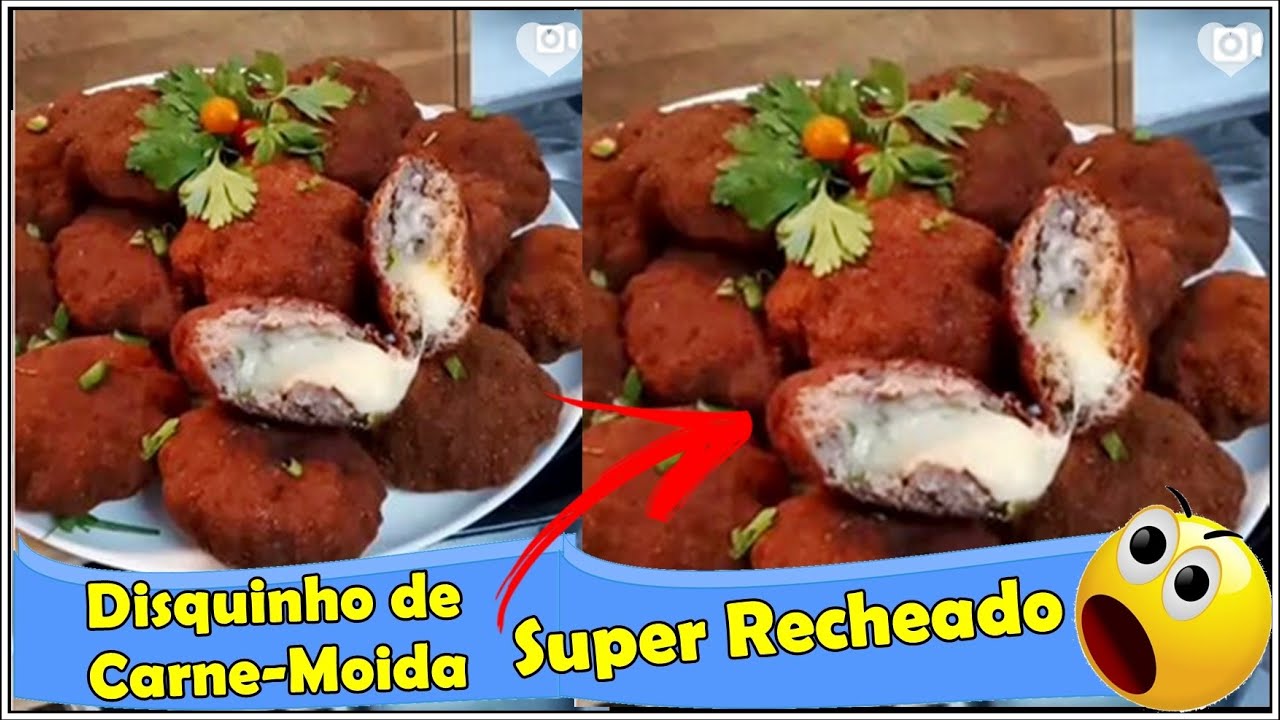 DISQUINHOS DE CARNE MOÍDA RECHEADO COM QUEIJO